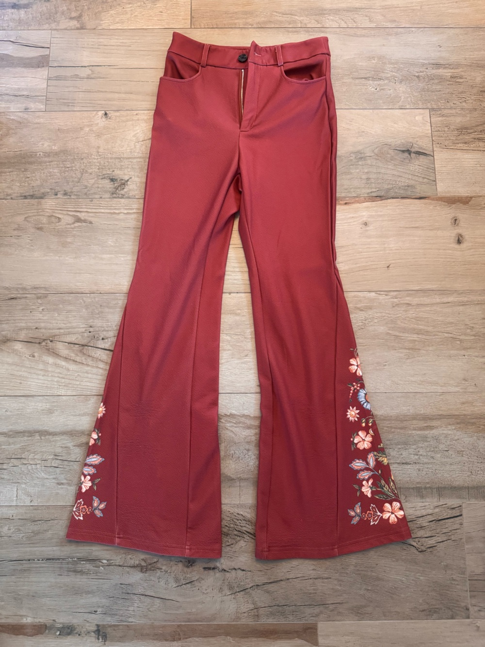 SHEIN Rust Red Wide-Leg Palazzo Pants